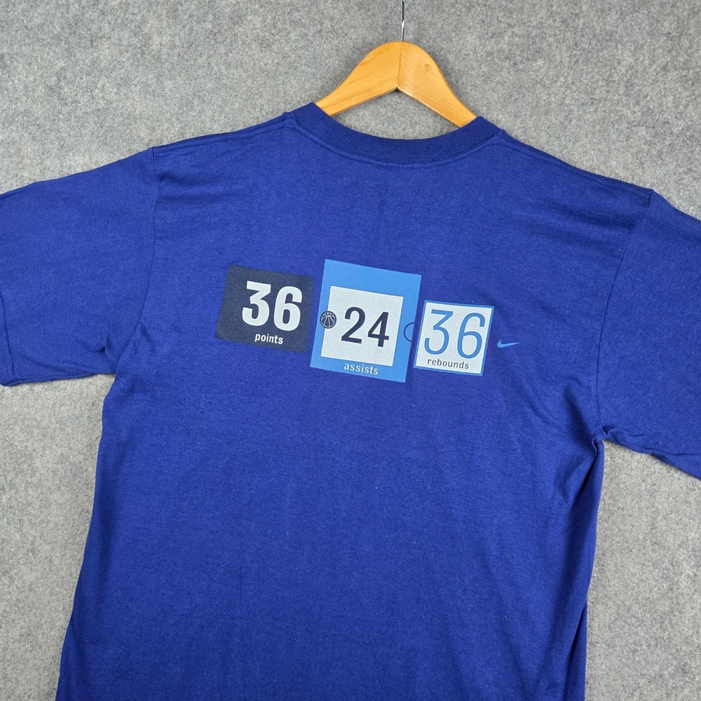Nike T Shirt Mens Medium Blue Locker Room Myth 2000 Basketball Vintage Y2K Tee